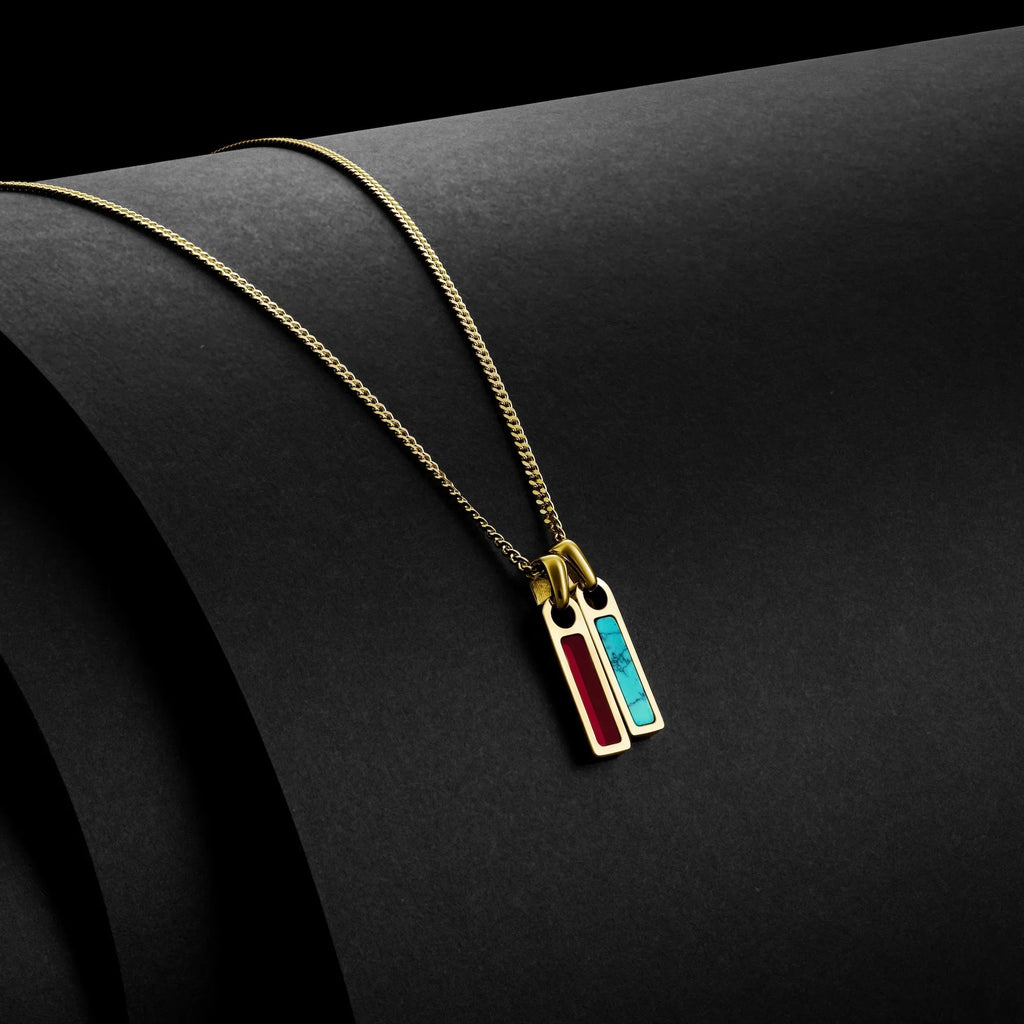 Birthstone Tag Necklace - Gold