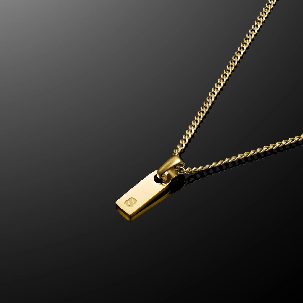 Initial Tag Necklace - 14K Gold