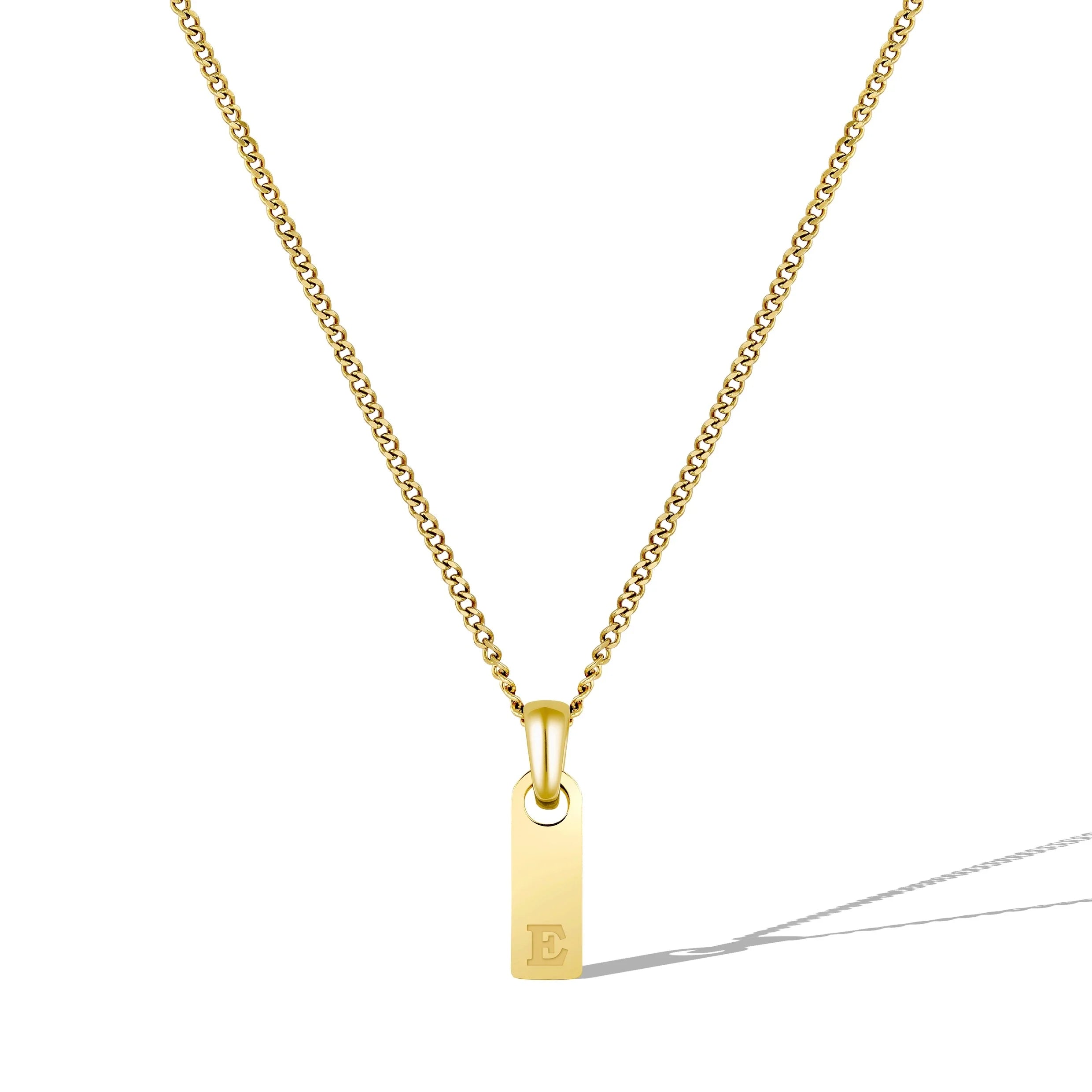 Initial Tag Necklace - 14K Gold