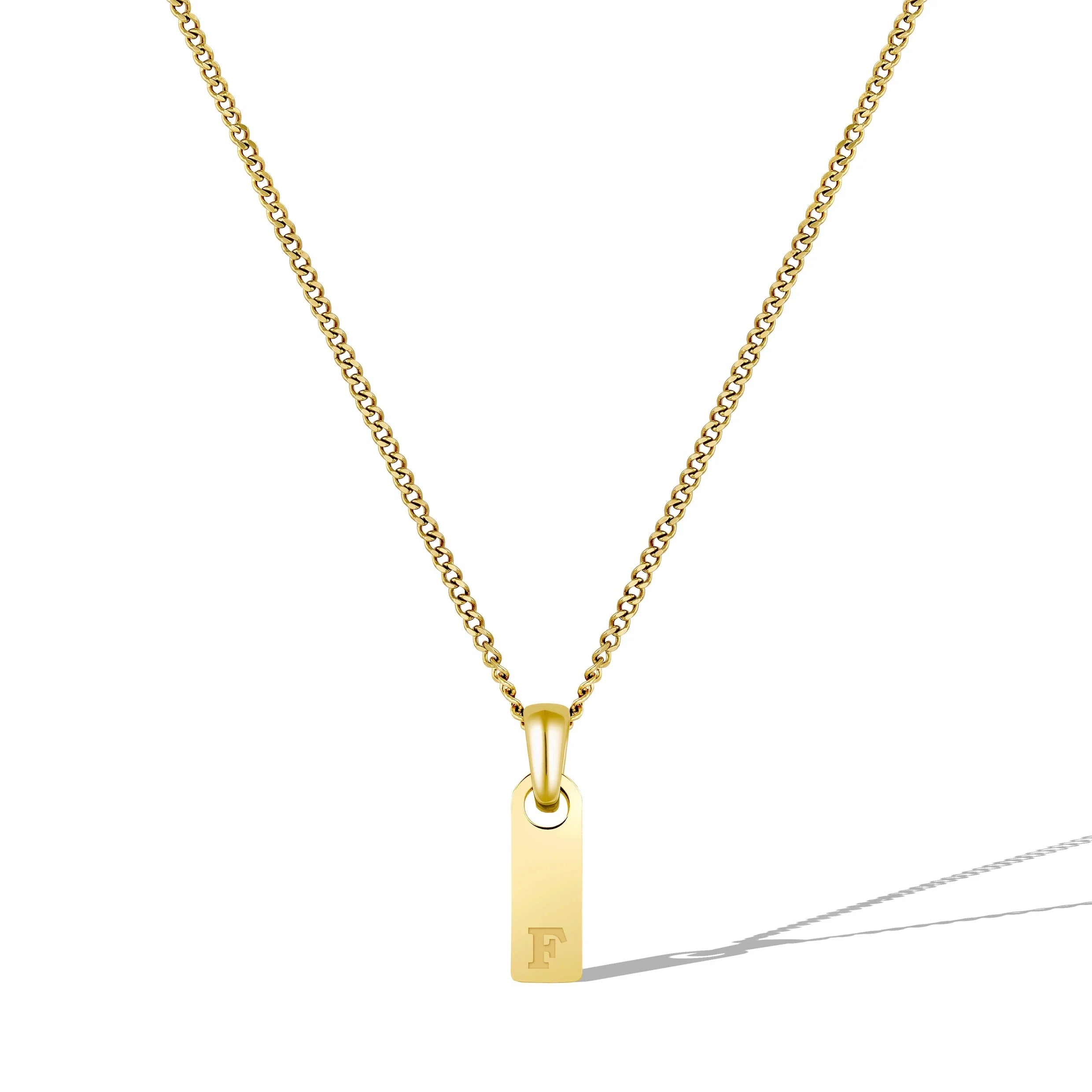 Initial Tag Necklace - 14K Gold