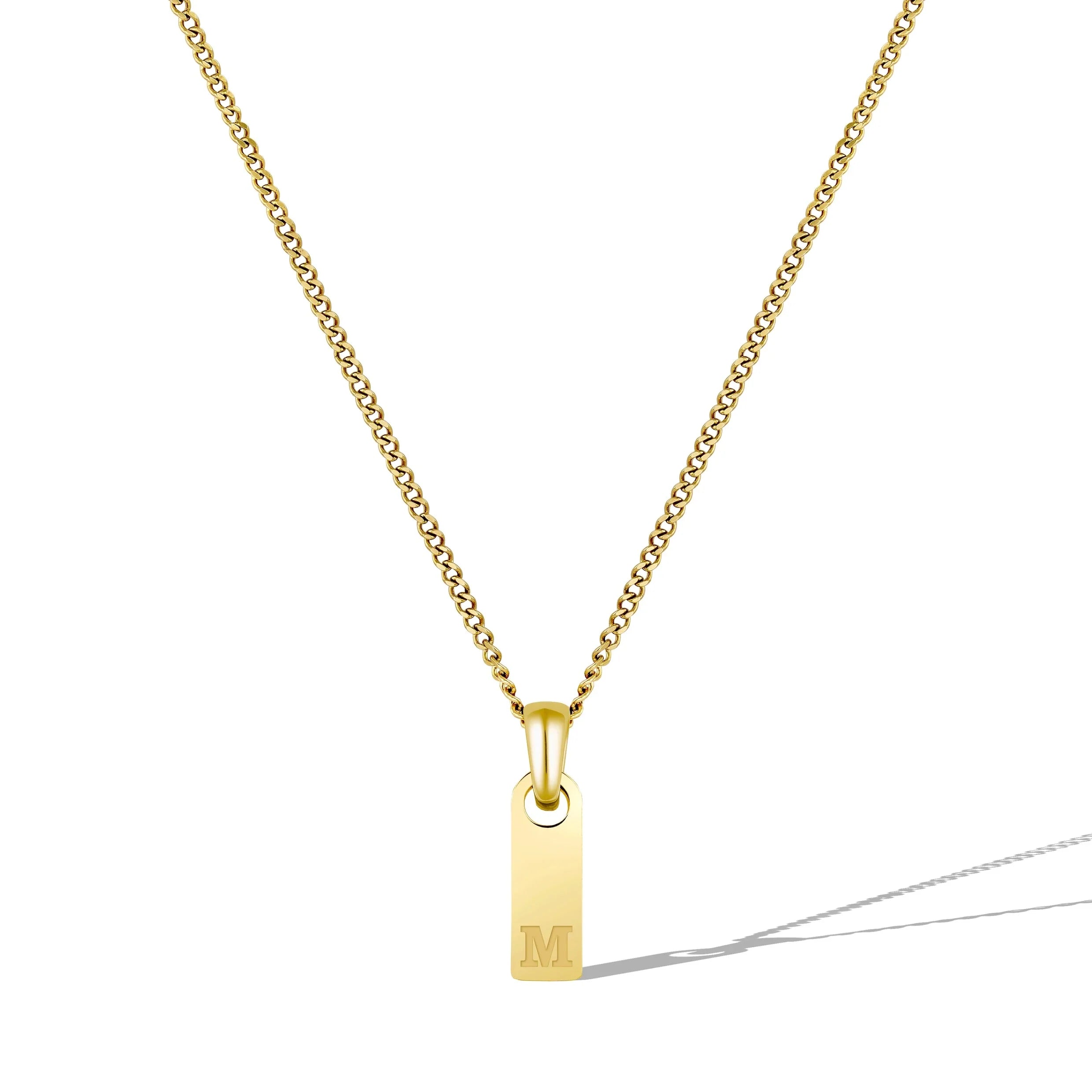 Initial Tag Necklace - 14K Gold