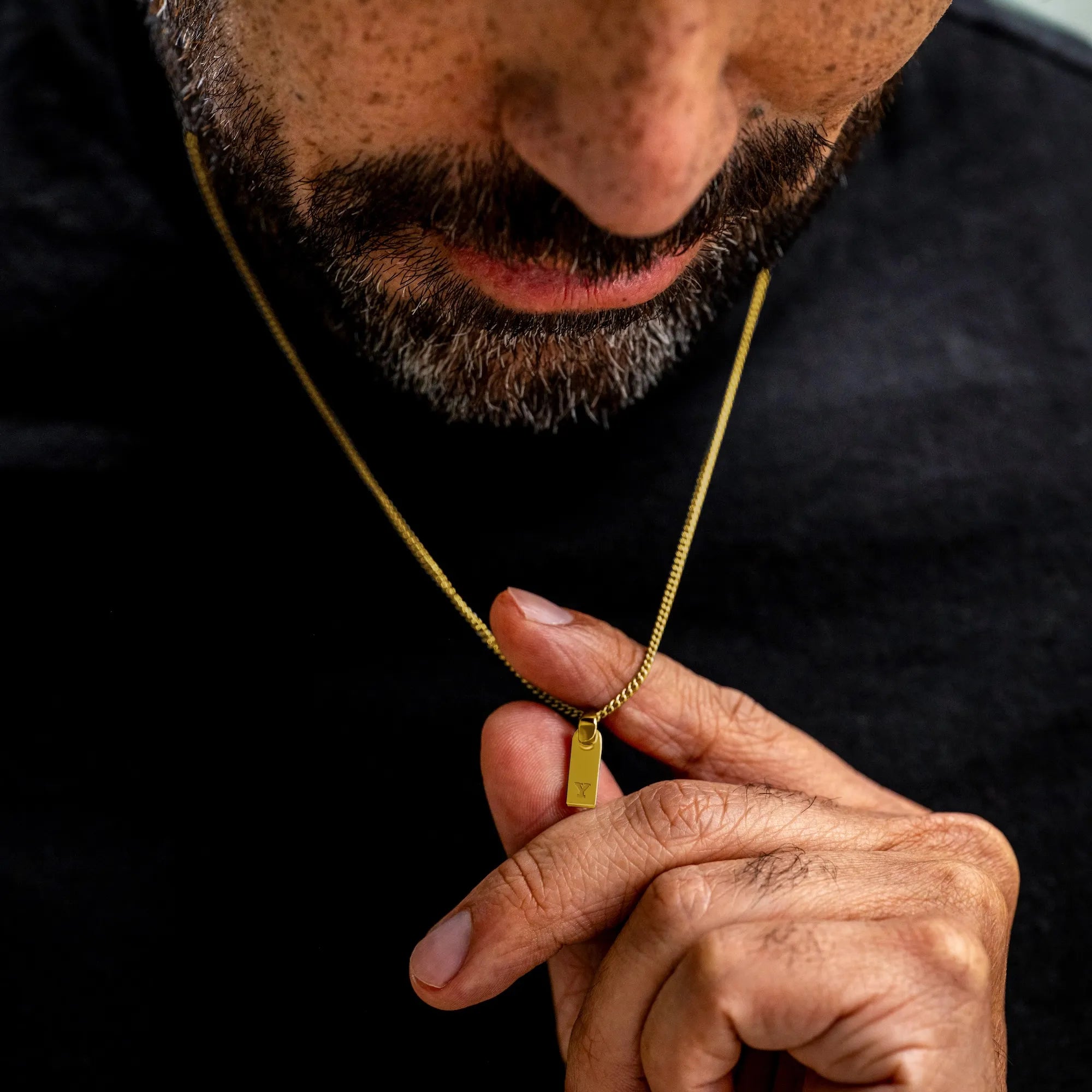 Initial Tag Necklace - 14K Gold