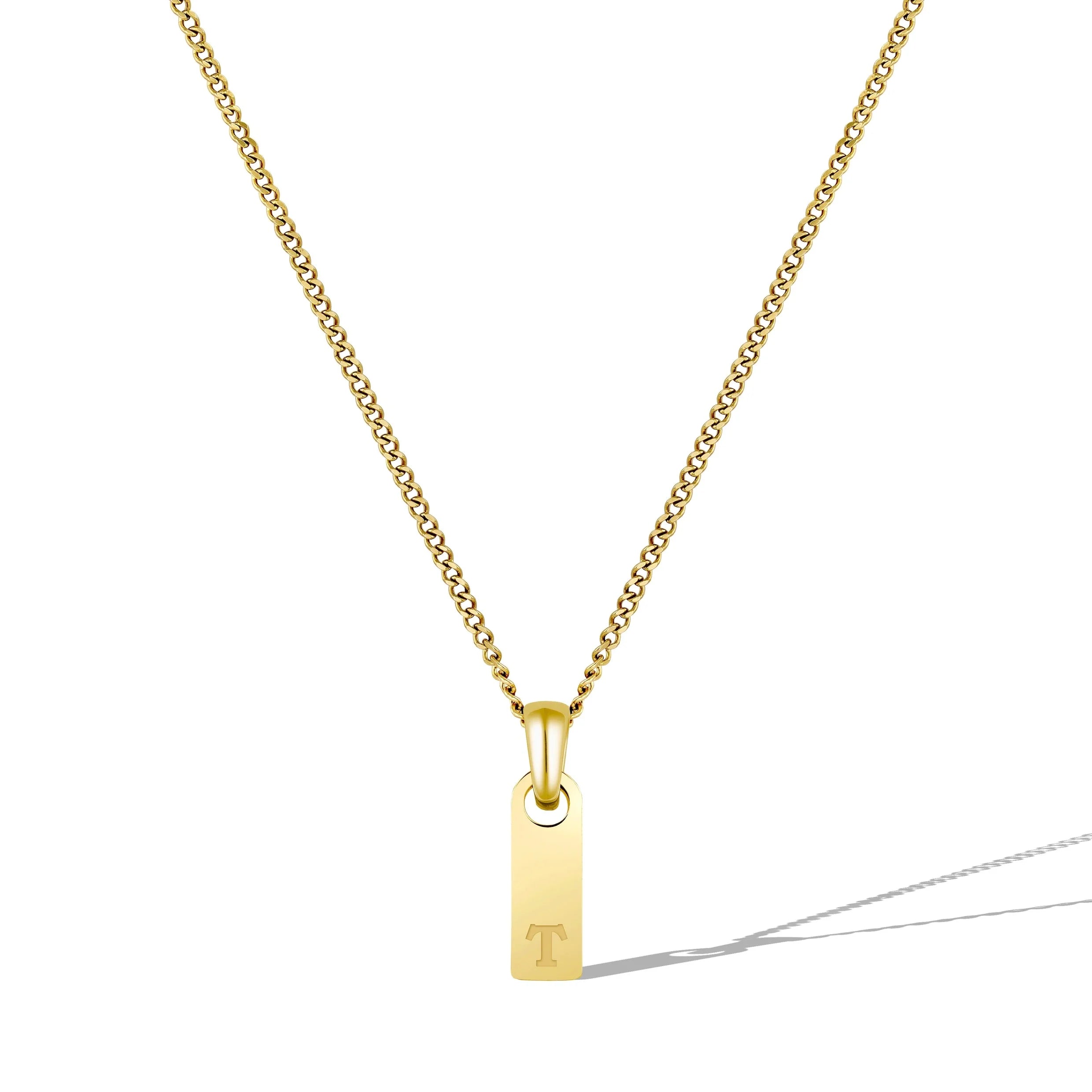 Initial Tag Necklace - 14K Gold
