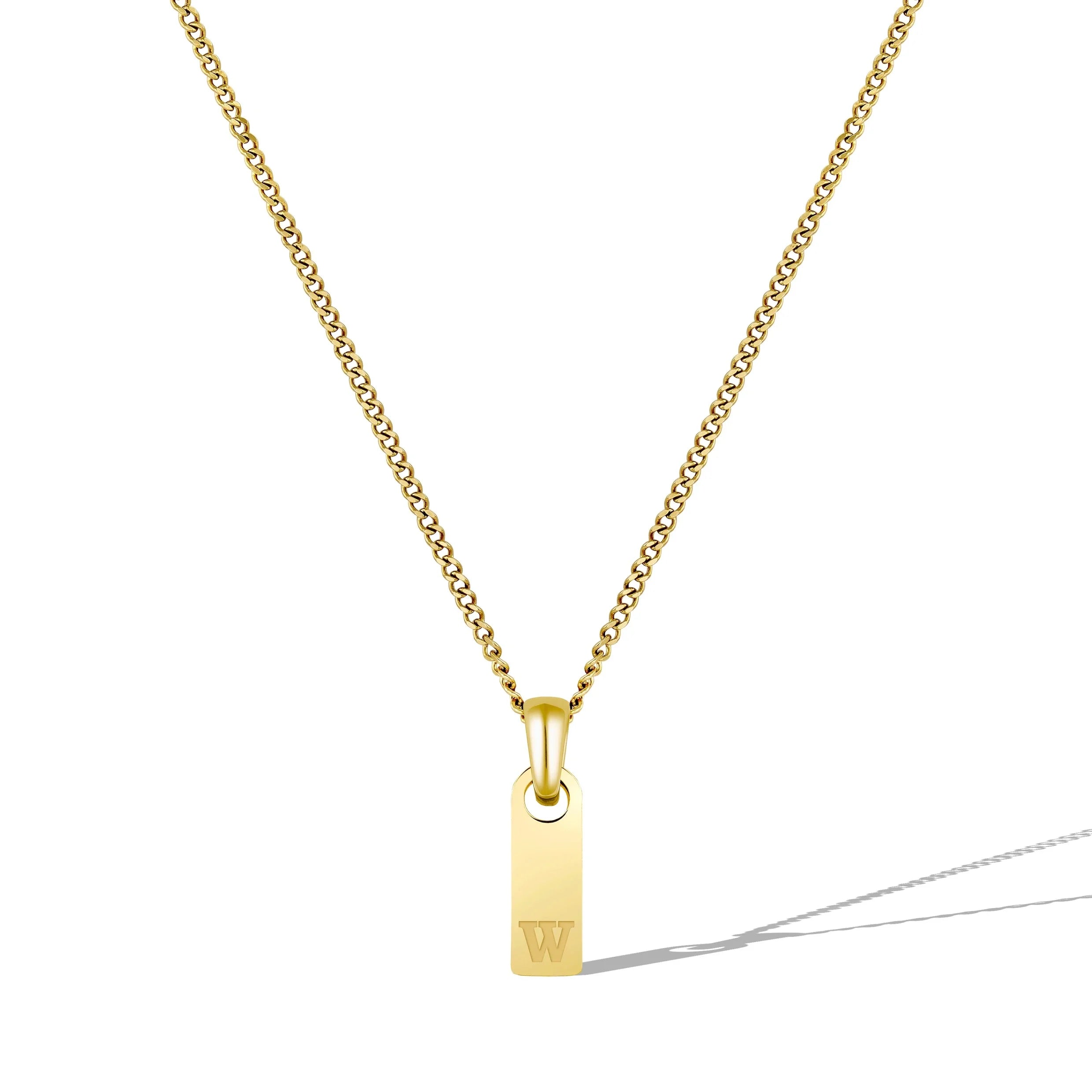 Initial Tag Necklace - 14K Gold