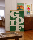 Golf Poster Typography Art Print For Golfers Green