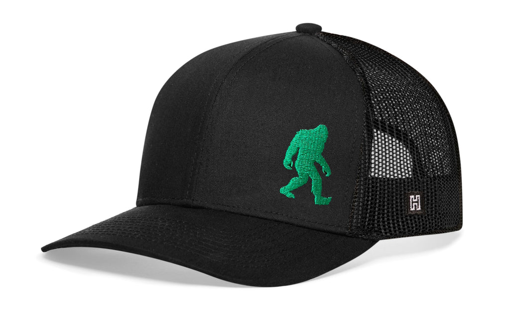 Bigfoot Trucker Hat  |  Green Sasquatch Snapback