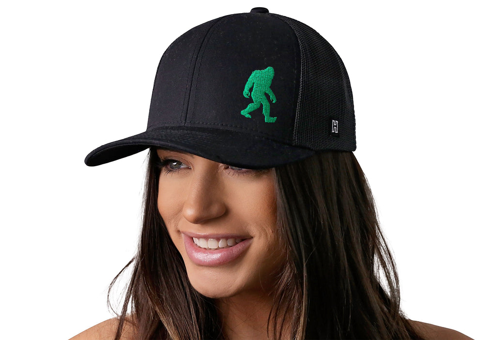 Bigfoot Trucker Hat  |  Green Sasquatch Snapback