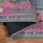 Green Pink Oushak Washable Rug