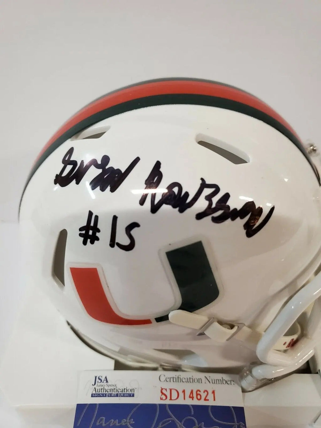 Greg Rousseau Autographed Signed Miami Hurricanes Mini Helmet Jsa Coa