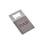 Grey Leatherette Bottle Opener - 3.5" x 2"