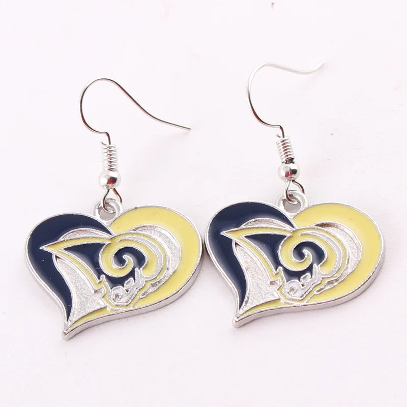 Football Team Logo Heart Earrings –  Game Day Accessories & Gift for Sports Fan