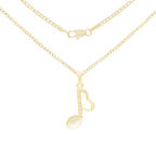 Cubic Zirconia 14K Gold Filled Music Heart Note Pendant Necklace Set