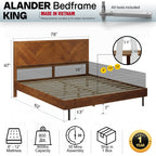 Alander Solid Wood Bed Frame