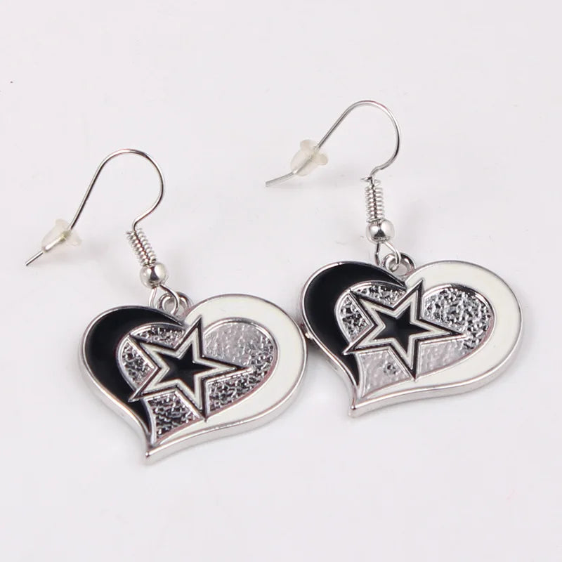 Football Team Logo Heart Earrings –  Game Day Accessories & Gift for Sports Fan