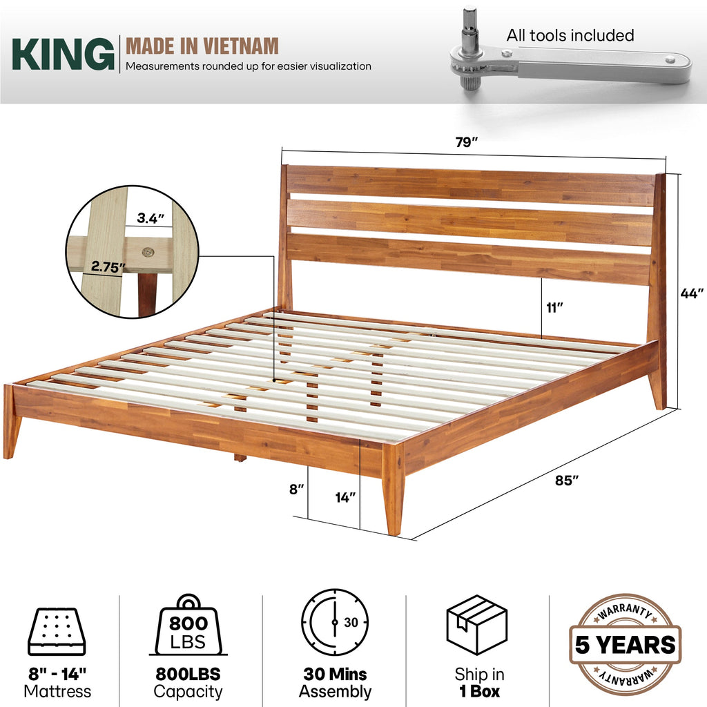 Emery Solid Wood Bed Frame