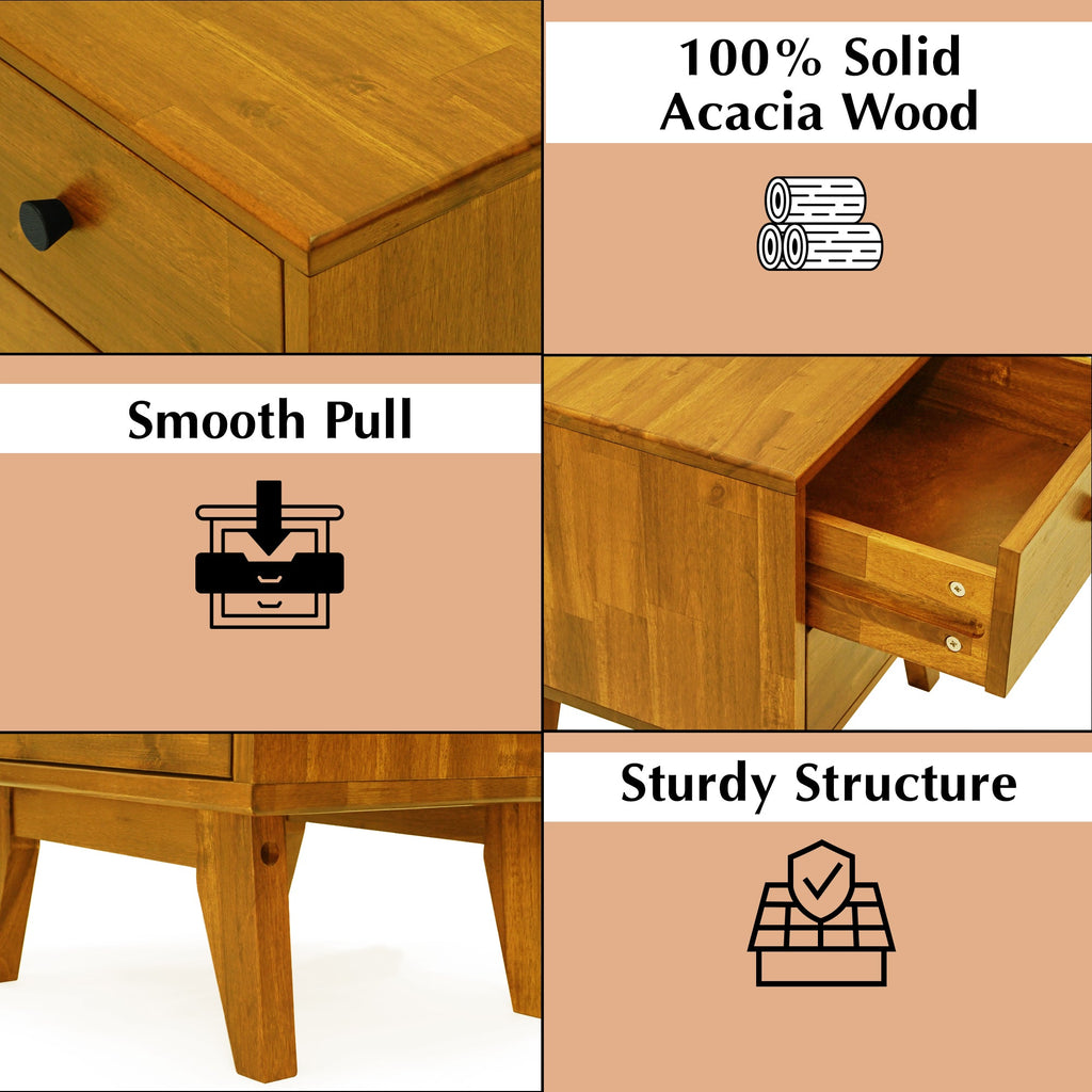 Silvia Solid Wood Nightstand