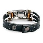 Leather Sports Team Logo Bracelet – Adjustable Fans Wristband Gift for Game Day & Holidays