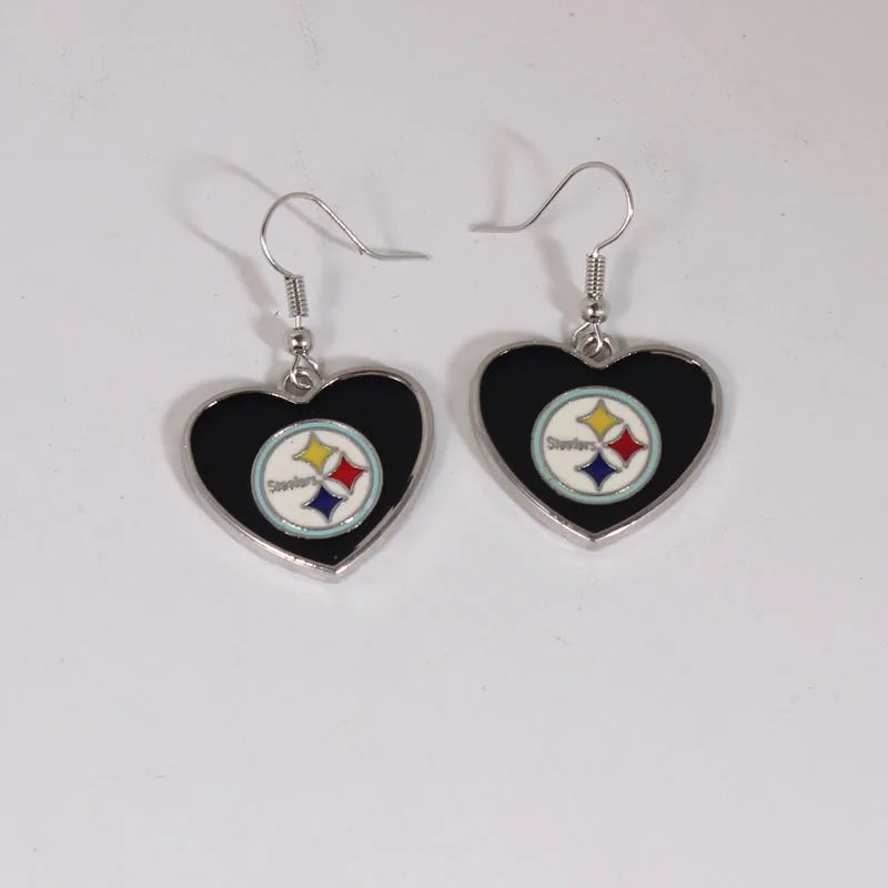 Football Team Logo Heart Earrings –  Game Day Accessories & Gift for Sports Fan