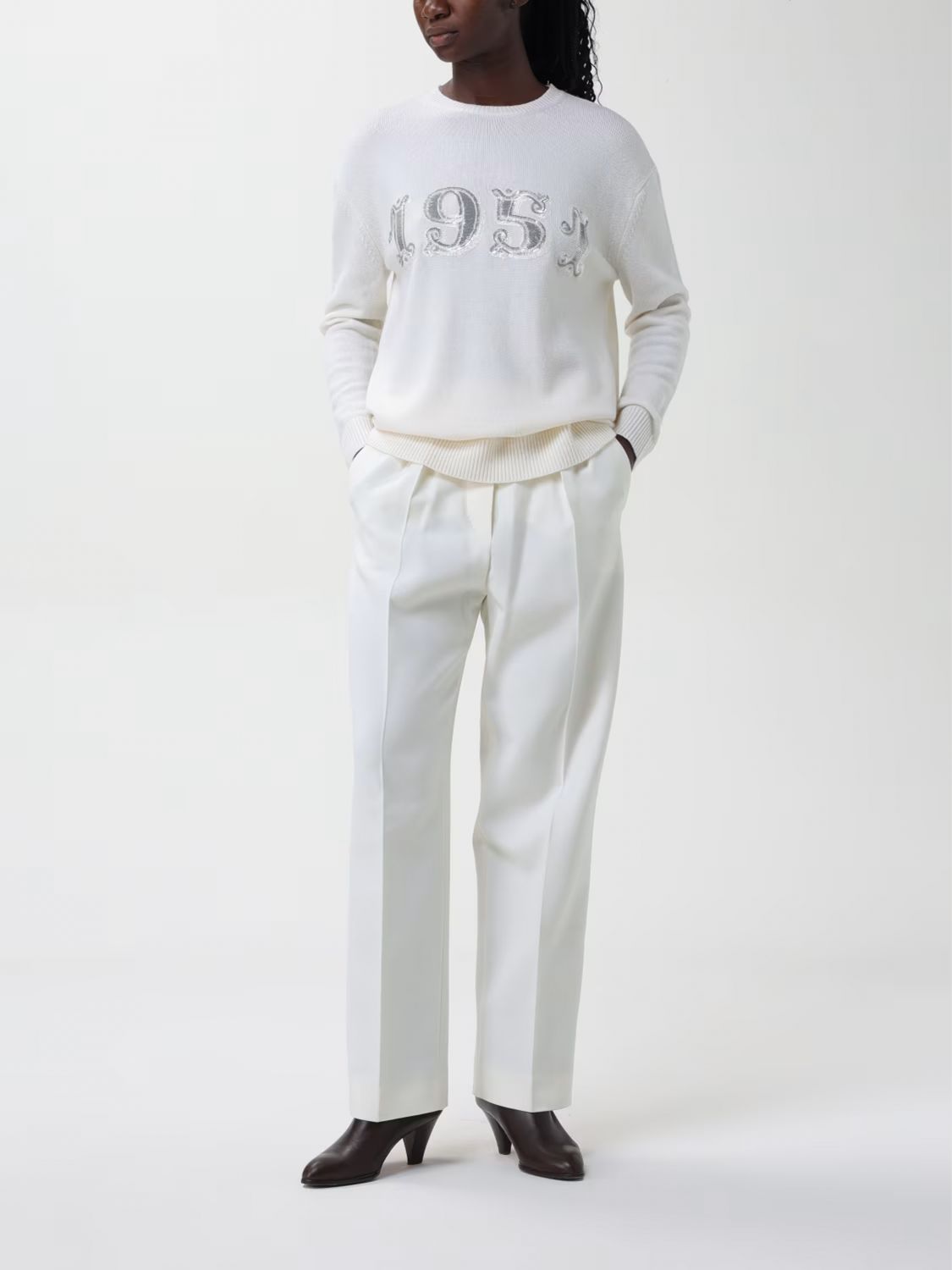 Max Mara Women Max Mara Wool And Cashmere Crewneck Pullover