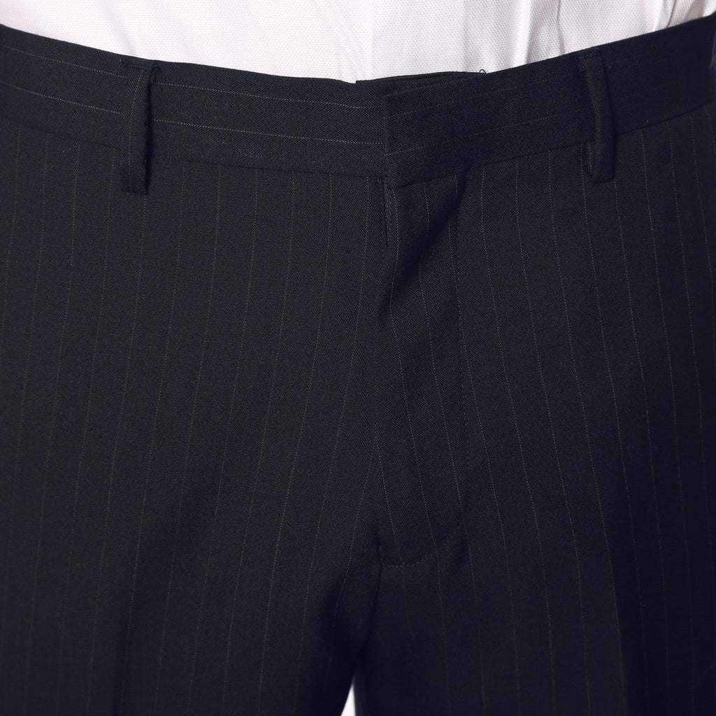 Navy Pinstripe Mens Regular Fit Uniform Dress Pants