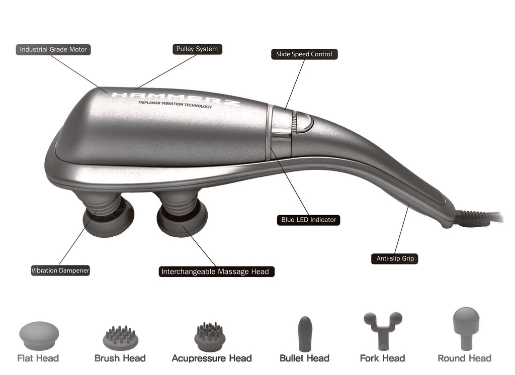 HAMMERZ MASSAGE DEVICE WITH TRIPLANAR VIBRATION TECHNOLOGY