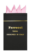 Pre-Folded Microfiber Pink Handkerchief Pocket Square