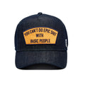 Cult's Epic Shit Denim Trucker Hat in Blue Denim