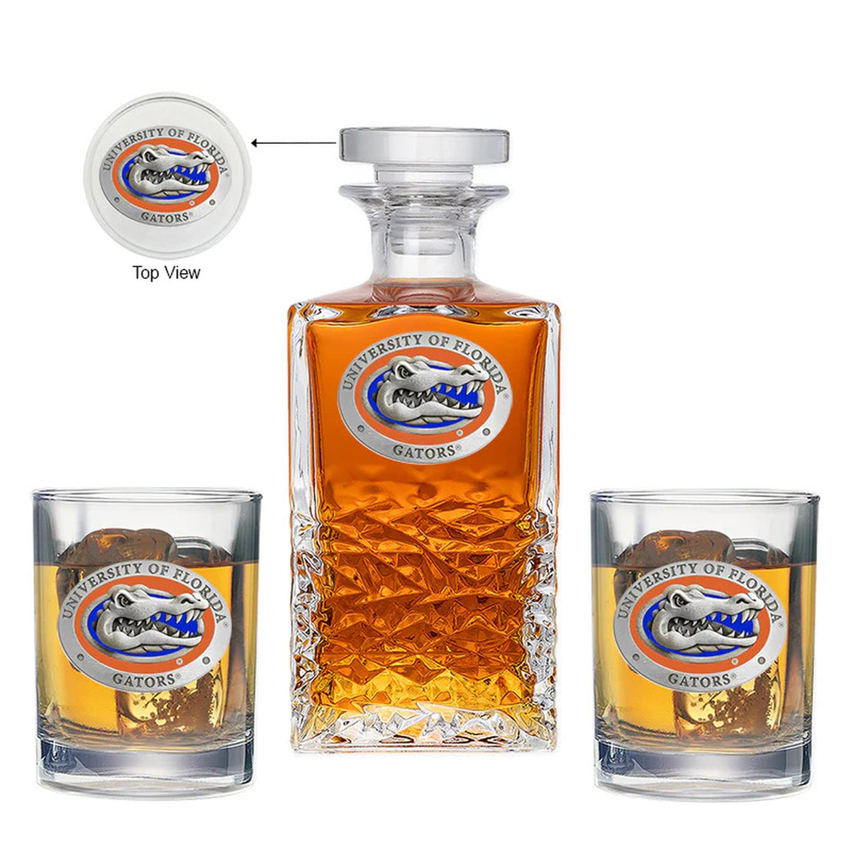 Florida Gators Heritage Decanter with 2 Glasses