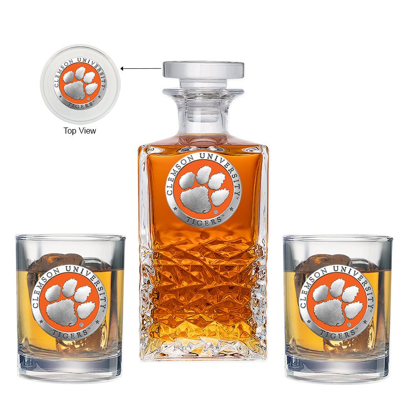 Clemson Tigers Heritage Decanter with 2 Glasses