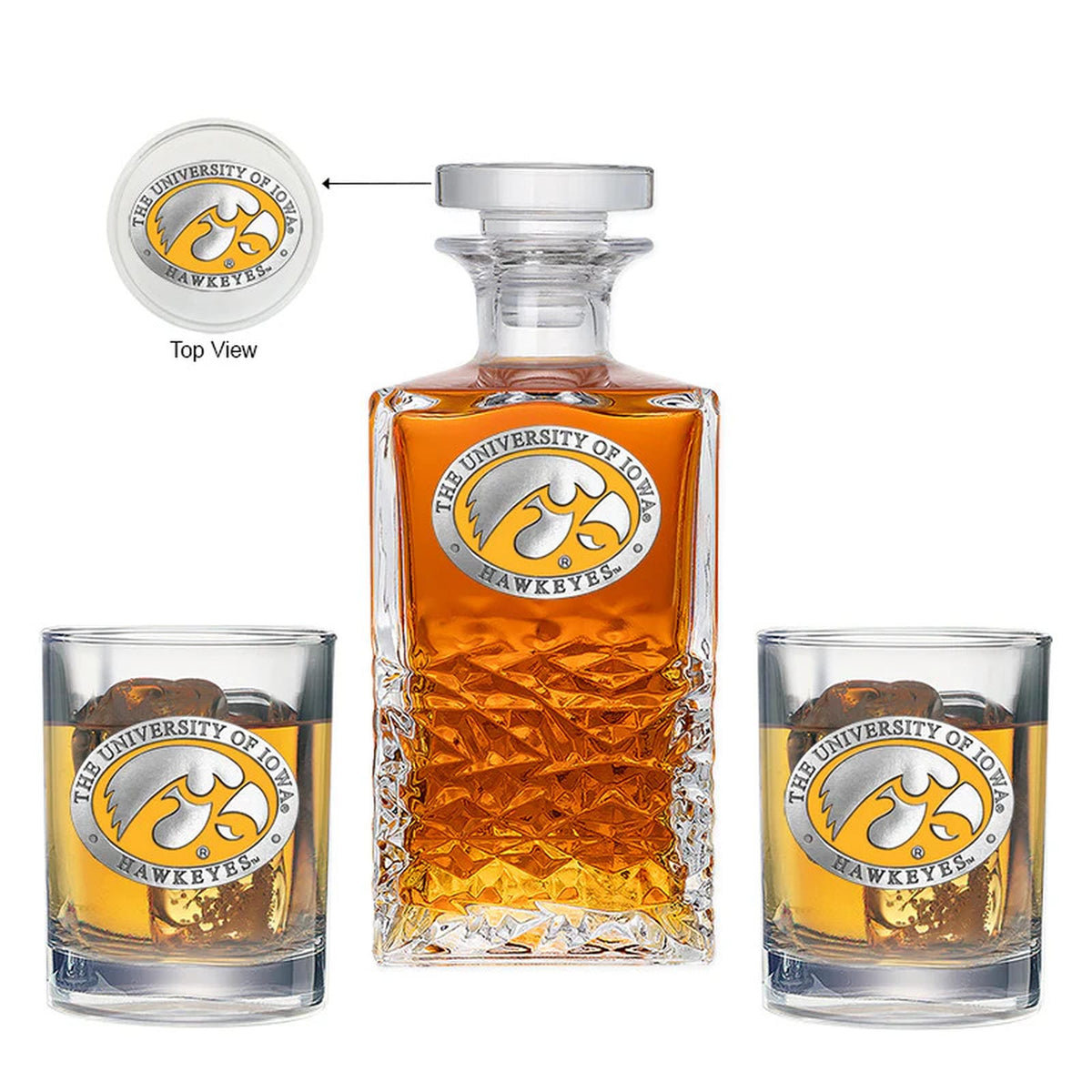 Iowa Hawkeyes Heritage Decanter with 2 Glasses
