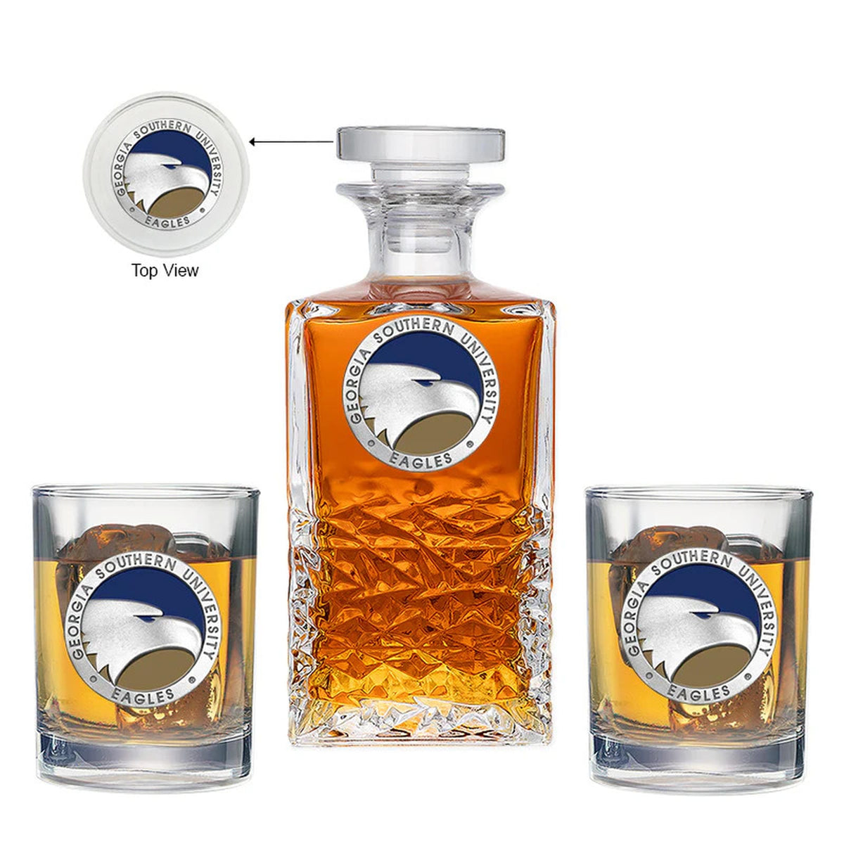 Georgia Southern Eagles Heritage Decanter with 2 Glasses
