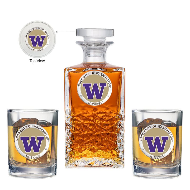 University of Washington Heritage Decanter with 2 Glasses