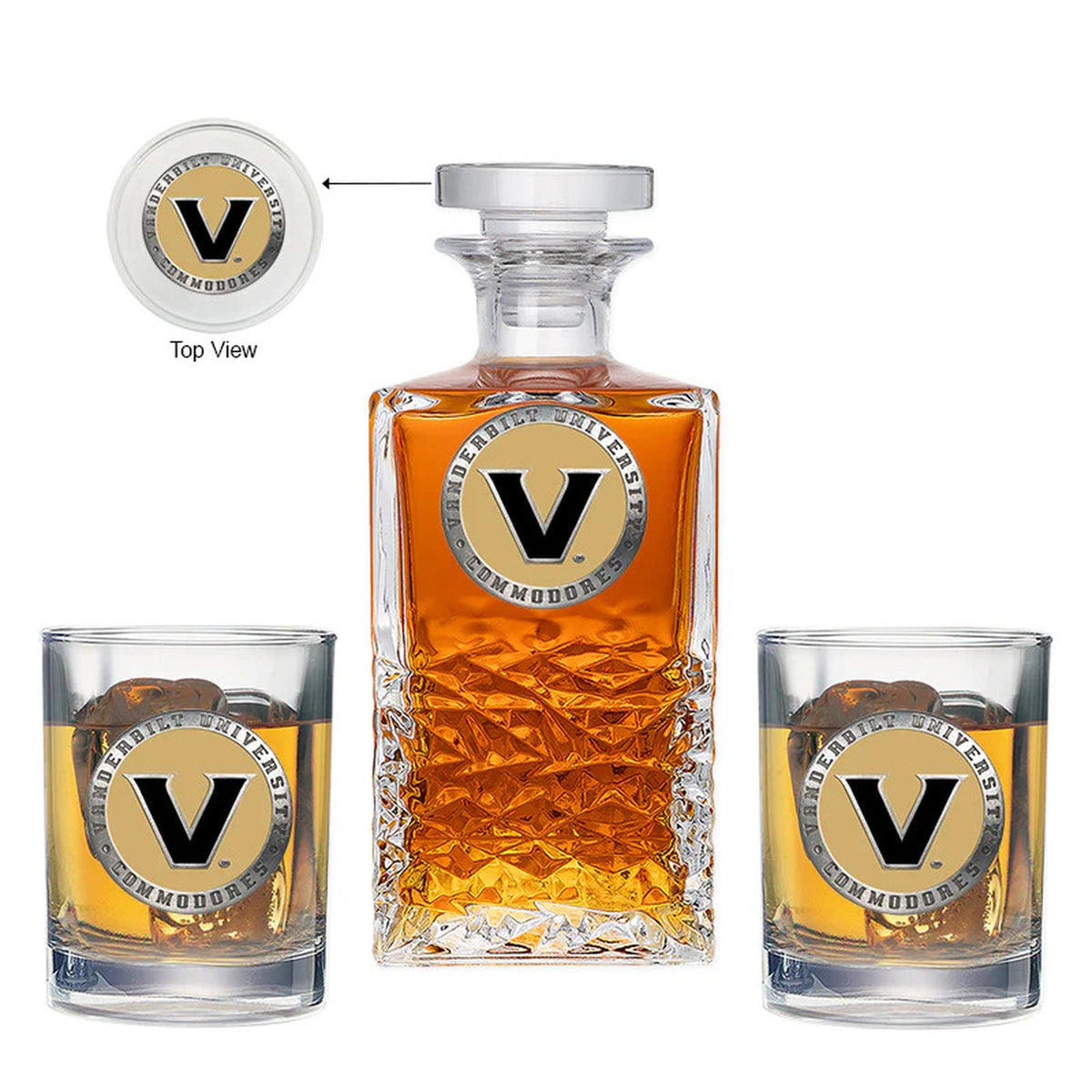 Vanderbilt University Heritage Decanter with 2 Glasses