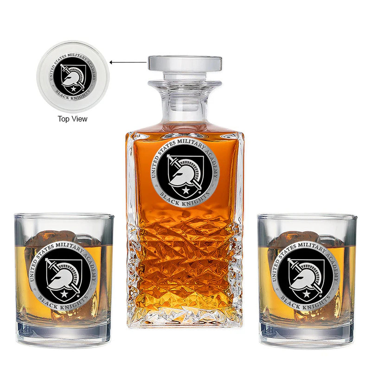 Army Black Knights Heritage Decanter with 2 Glasses