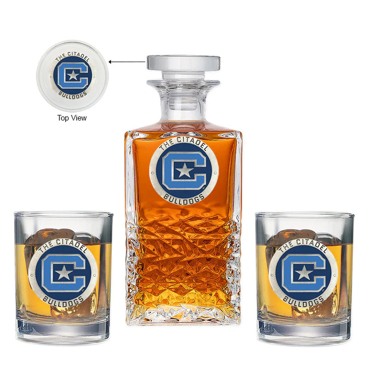 Citadel Bulldogs Heritage Decanter with 2 Glasses