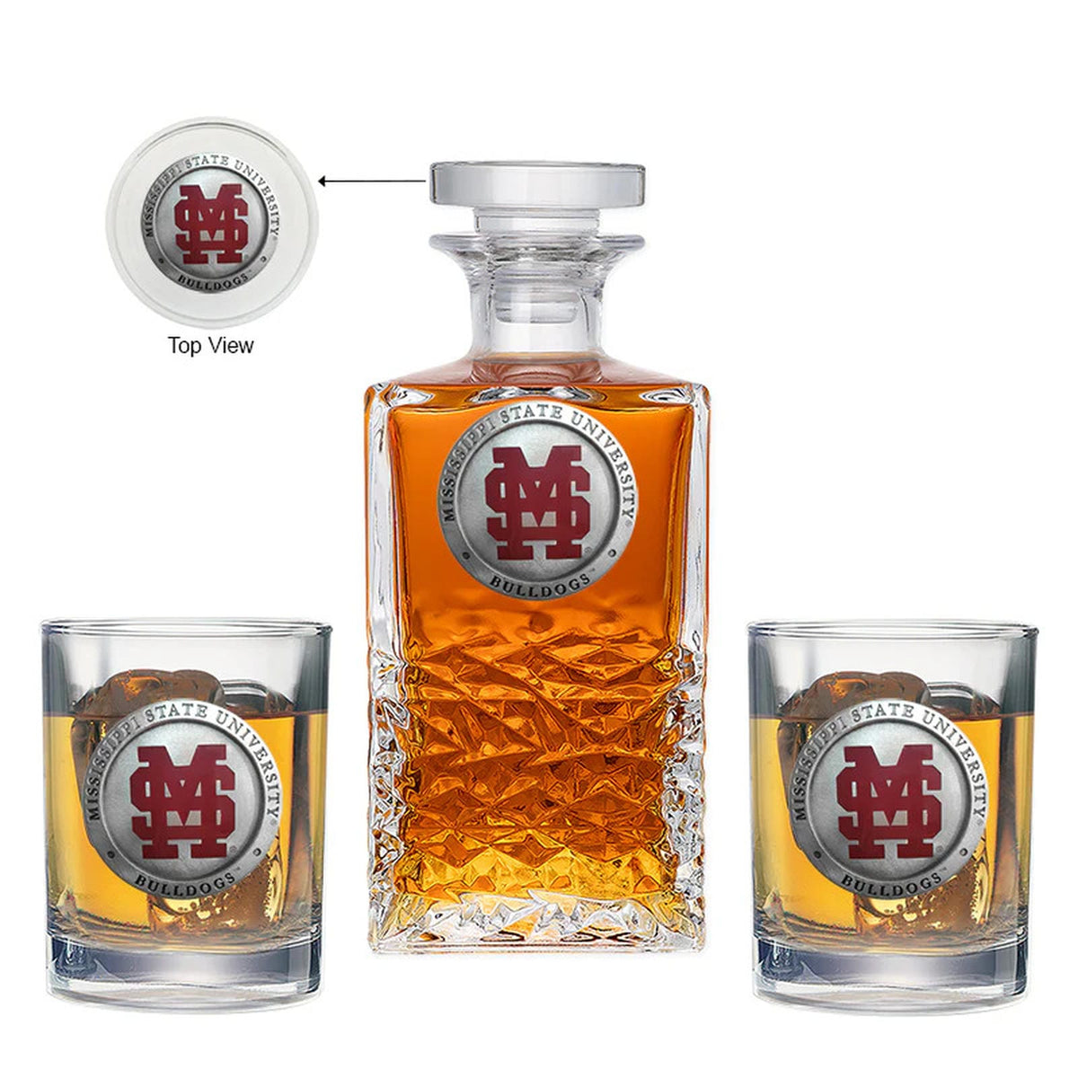 Mississippi State Baseball Logo Heritage Decanter with 2 Glasses