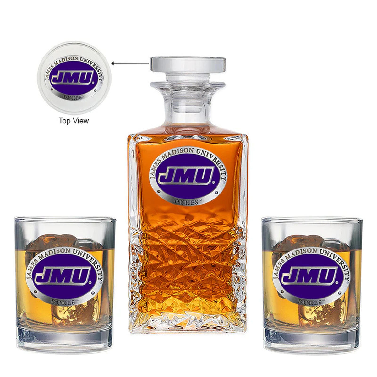 James Madison Dukes Heritage Decanter with 2 Glasses