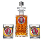 Indiana Hoosiers Heritage Decanter with 3D Top & 2 Glasses