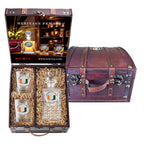 University of Miami Heritage Decanter with 3D Top and 2 Glasses with Chest Box