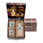 West Virginia University Heritage Decanter with 3D Top Mountaineer and 2 Glasses with Chest Box