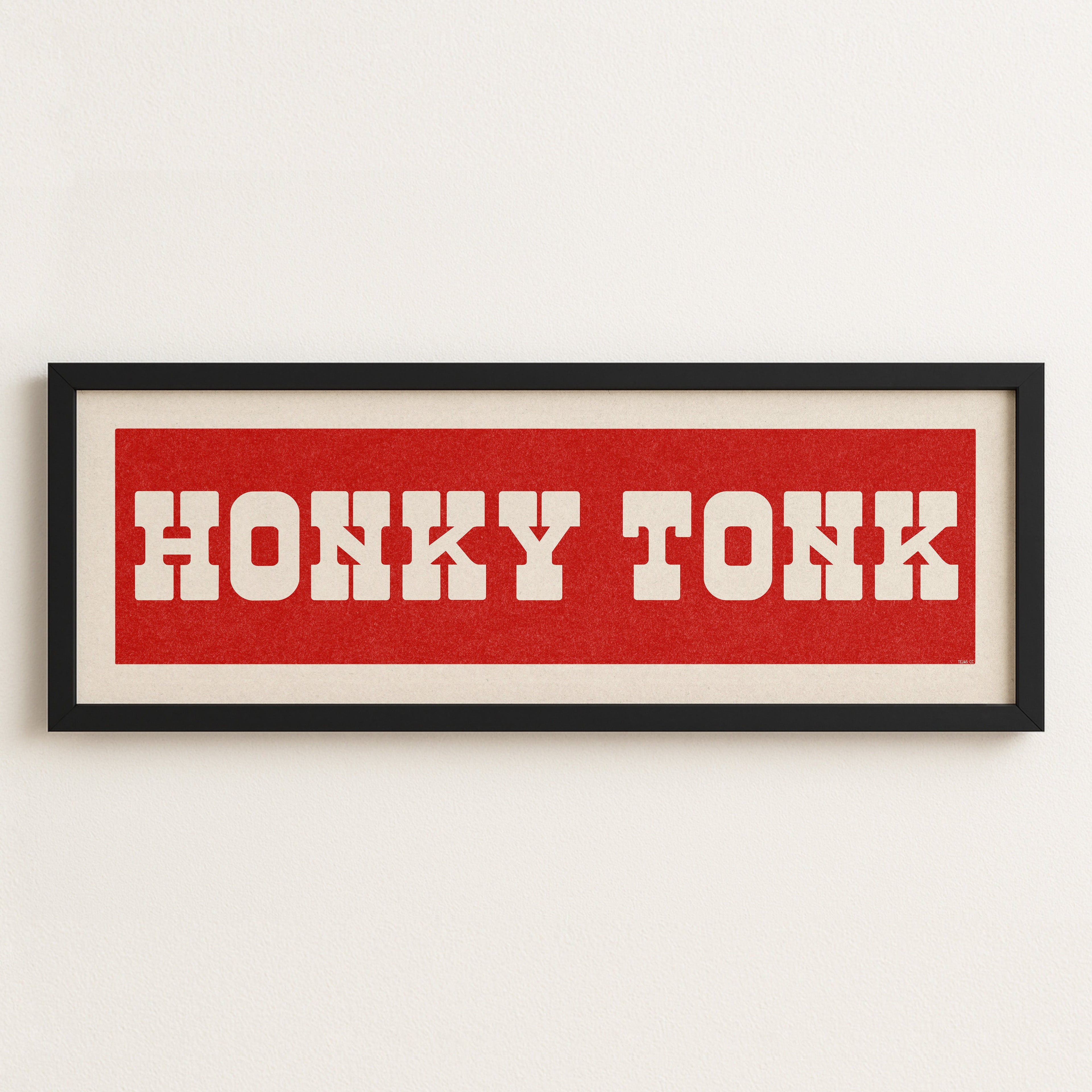 Framed HONKY TONK Sign Red & White Art Print