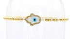 Hamsa Evil Eye Cuboc Zirconia Charm Bracelet Men Women