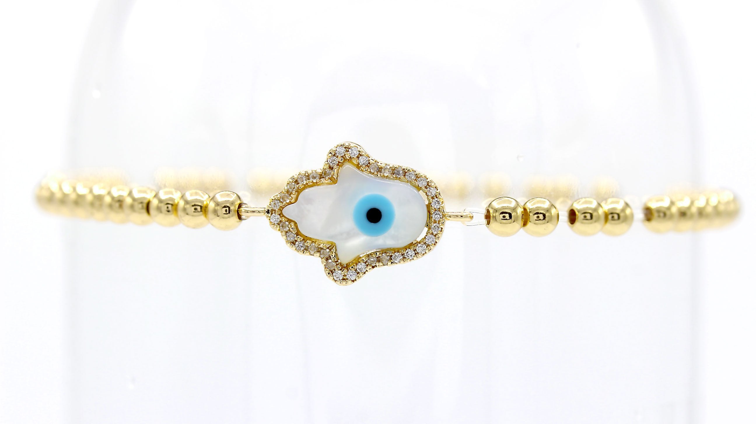 Hamsa Evil Eye Cuboc Zirconia Charm Bracelet Men Women