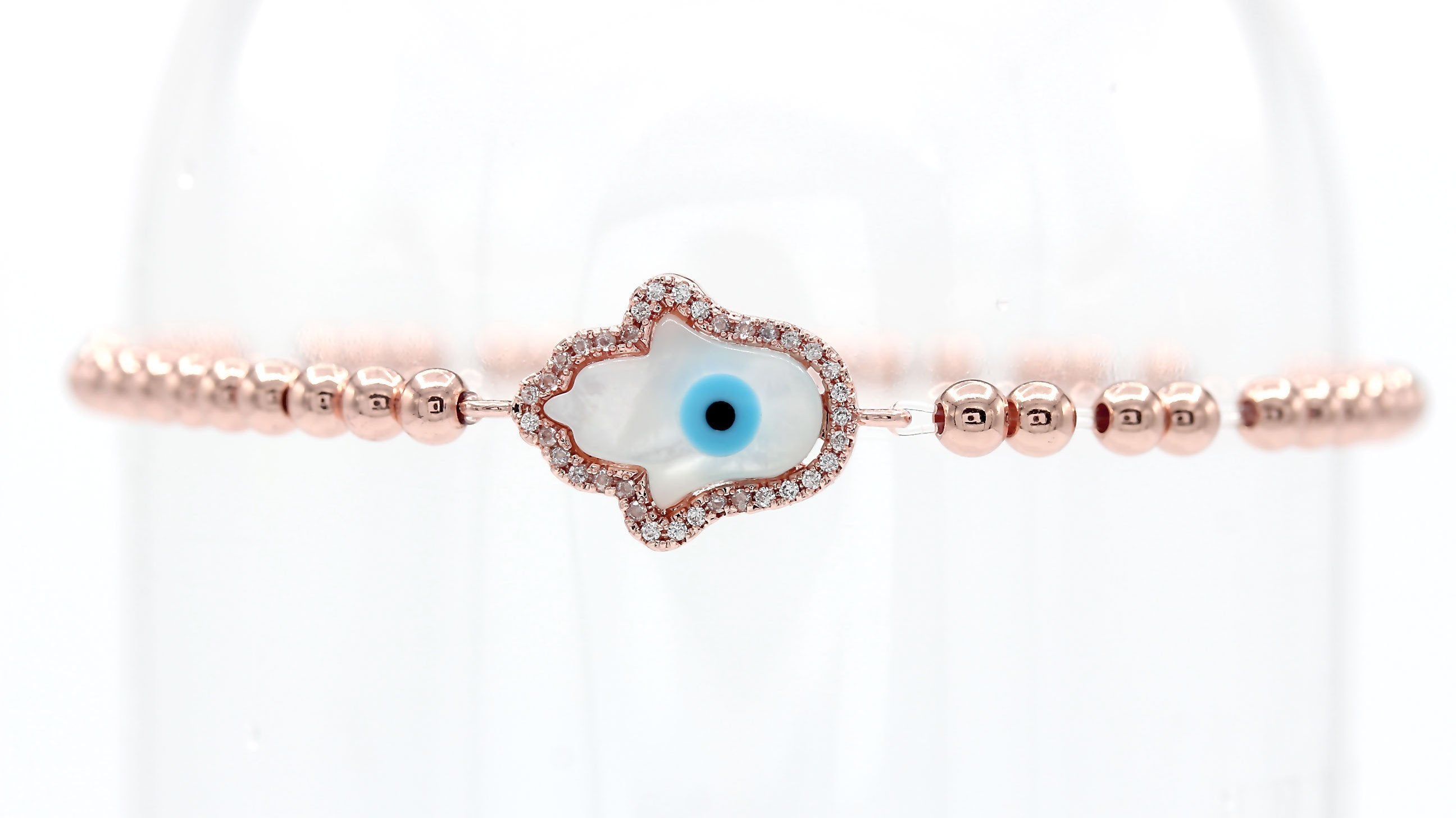 Hamsa Evil Eye Cuboc Zirconia Charm Bracelet Men Women