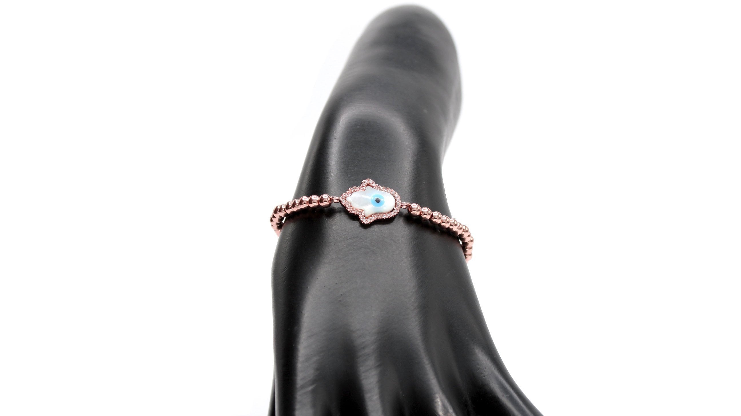Hamsa Evil Eye Cuboc Zirconia Charm Bracelet Men Women