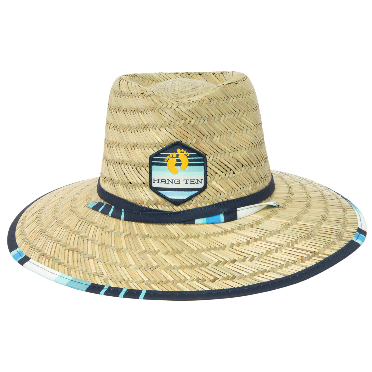 Tubular- Lifeguard Hat with Navy Striped Under Brim Print by Hang Ten