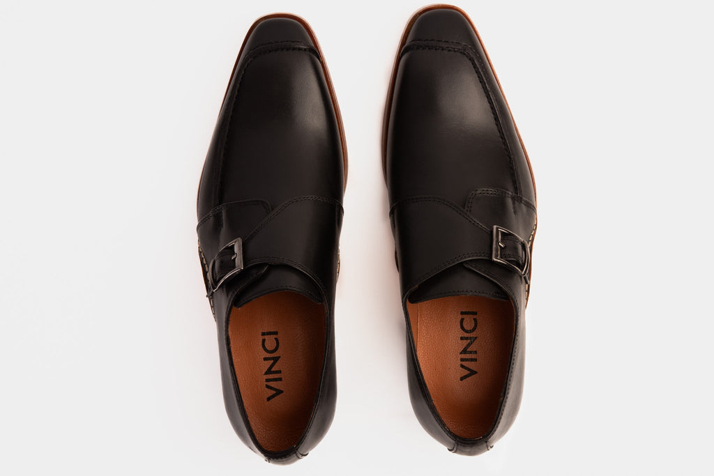 The Hagrid Black Single Monk Strap Handmade Men Shoe