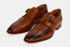 The Hagrid Tan Leather Single Monk Strap Handmade Men Shoe