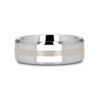 HALSTEN Platinum Inlaid Beveled Tungsten Carbide Wedding Ring - 6mm & 8mm