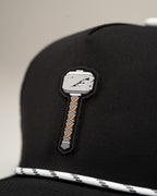 Thor's Hammer Black - Perforated Rope Hat